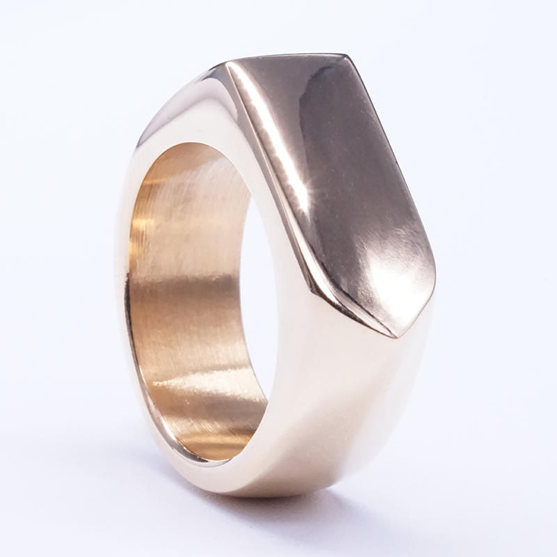 Simple Fashion Plain Stainless Steel Band Ring Men Stylish Arrow Ring
