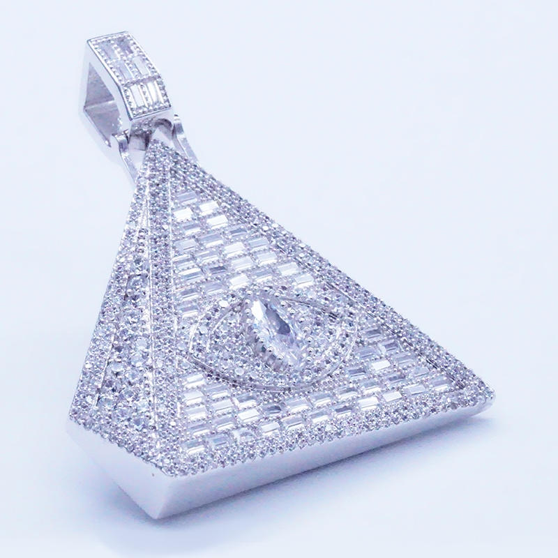 Hip hop design shiny pyramid pendant