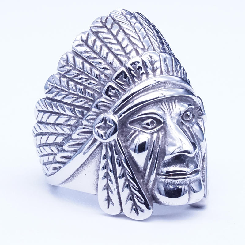 Portrait ring symbolizing the Indian spirit,mens ring jewelry
