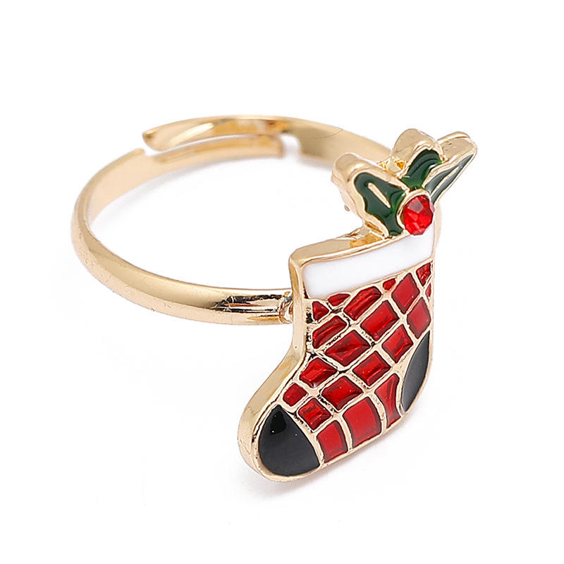 product-Christmas Ring Jewelry Snowman Ring Elk Christmas Tree Alloy Epoxy Ring-BEYALY-img-4