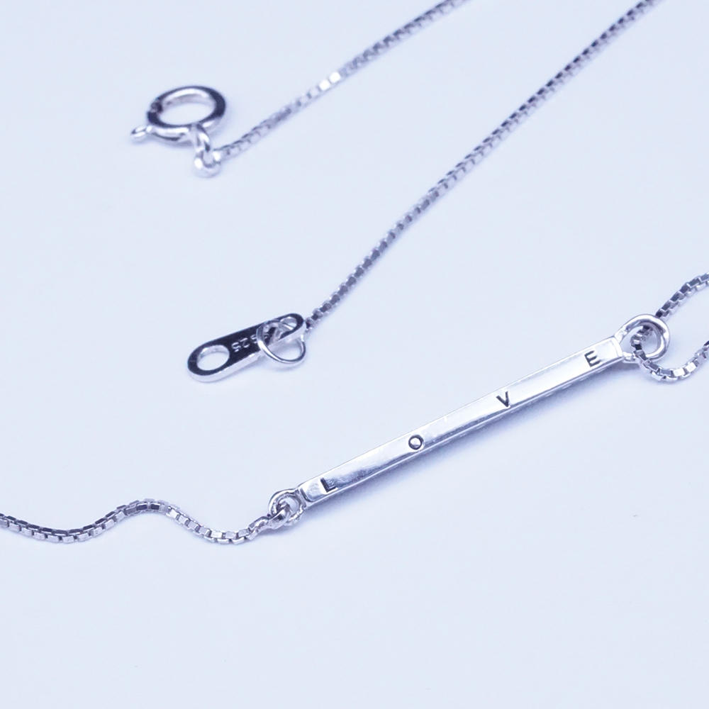 product-BEYALY-Elegant 925 silver pendant channel setting silver plated pendant necklace-img-2