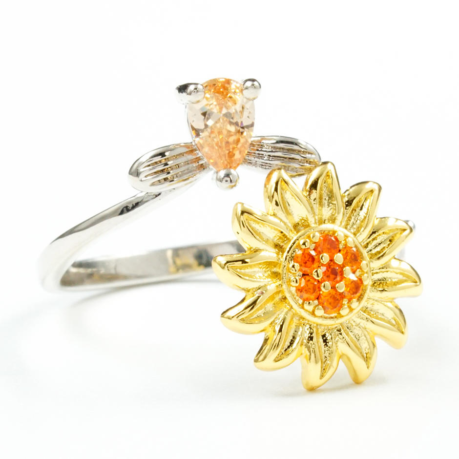 Rotatable Sunflower Fidget Rings For Anxiety people