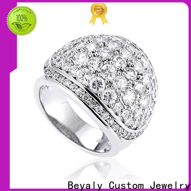 Custom cubic zirconia sterling silver band rings manufacturers for men