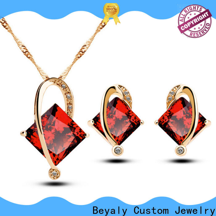 BEYALY Wholesale rose gold necklace and earring set company for wedding