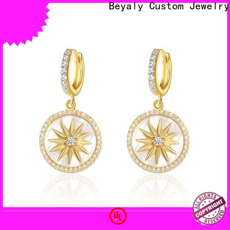BEYALY 925 silver earrings with diamonds manufacturers for business gift
