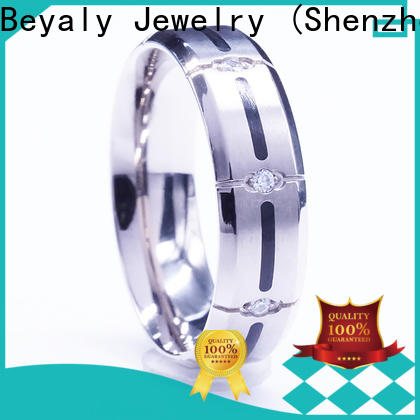 BEYALY Wholesale stainless steel rings with stones Supply for wedding