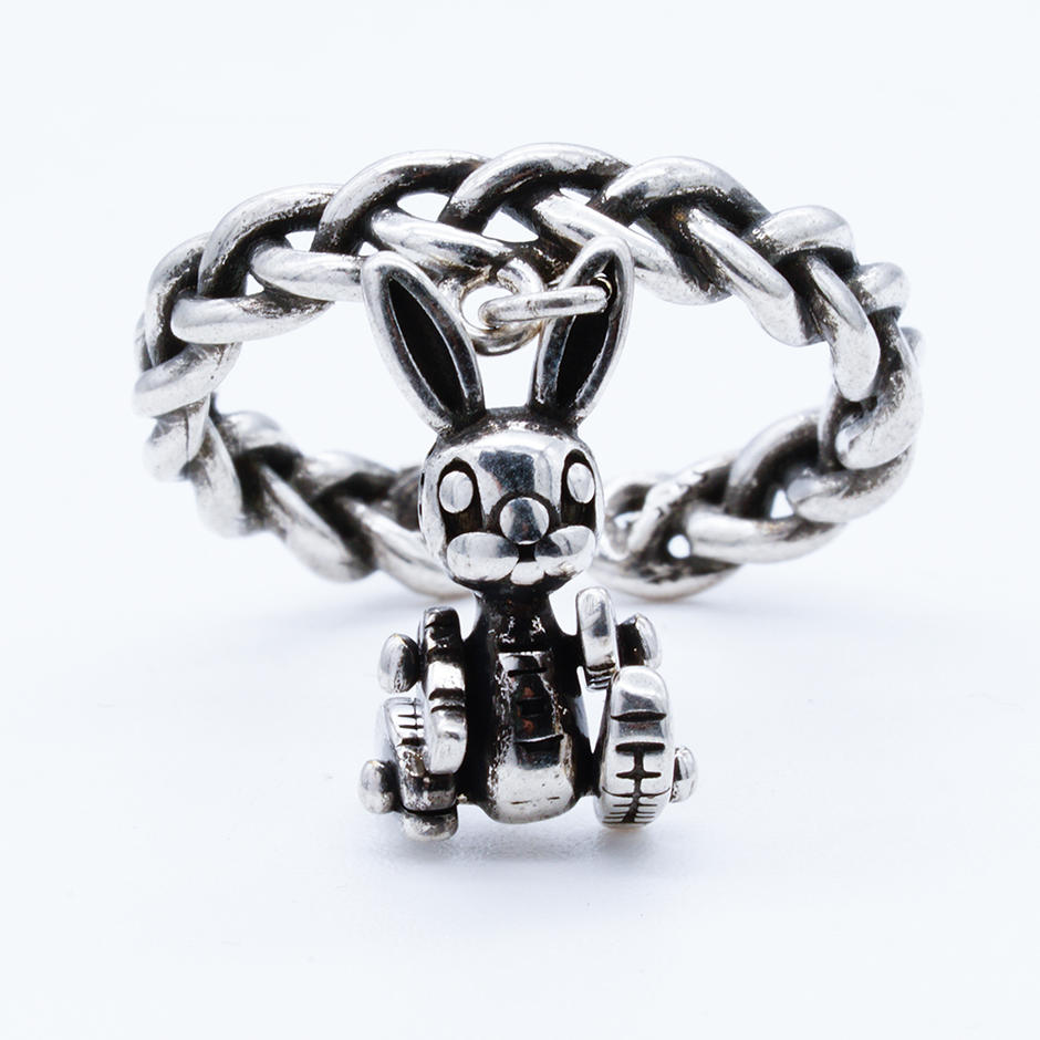 Rabbit toy pendant drop rope shape open ring adjustable women jewelry