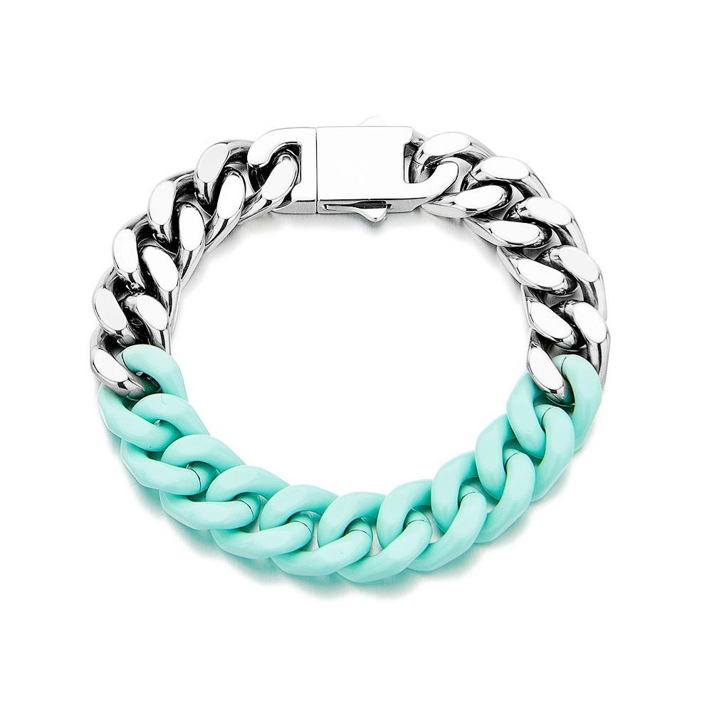 Macaron shades cuban link chain bracelet design for daily wear