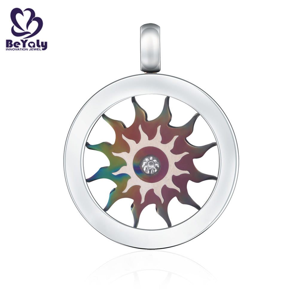 BEYALY stainless silver clover pendant manufacturers for girls-3