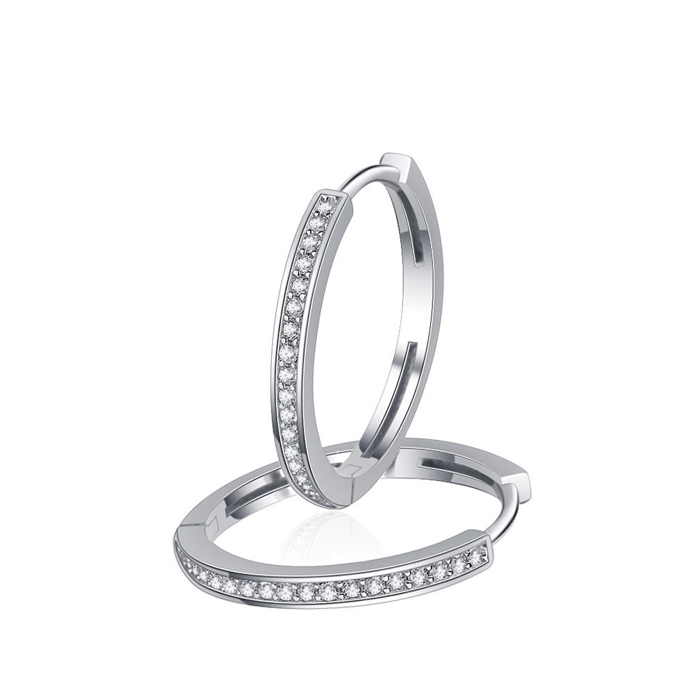 BEYALY High-quality circle diamond earrings for anniversary celebration-1