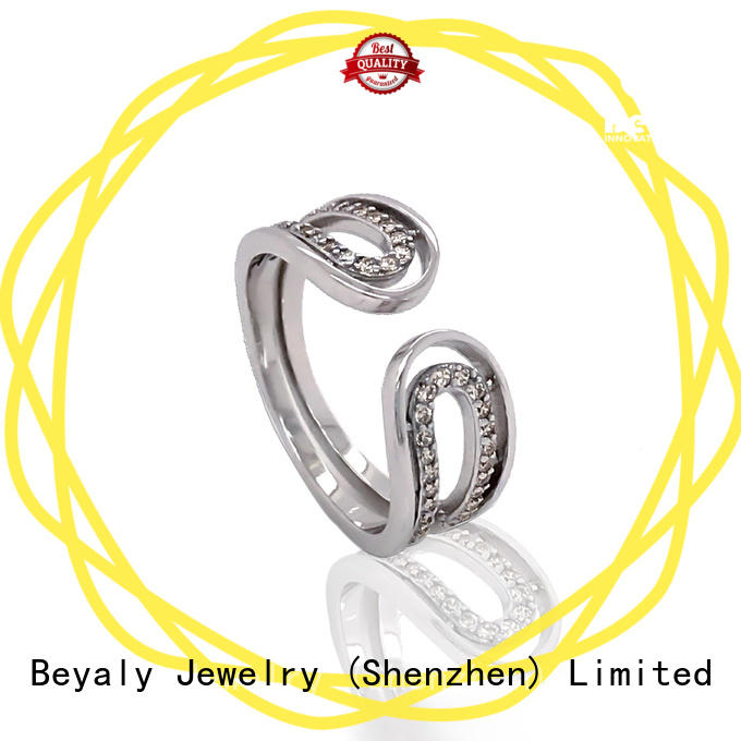 BEYALY High-quality sterling silver cubic zirconia rings Supply for women