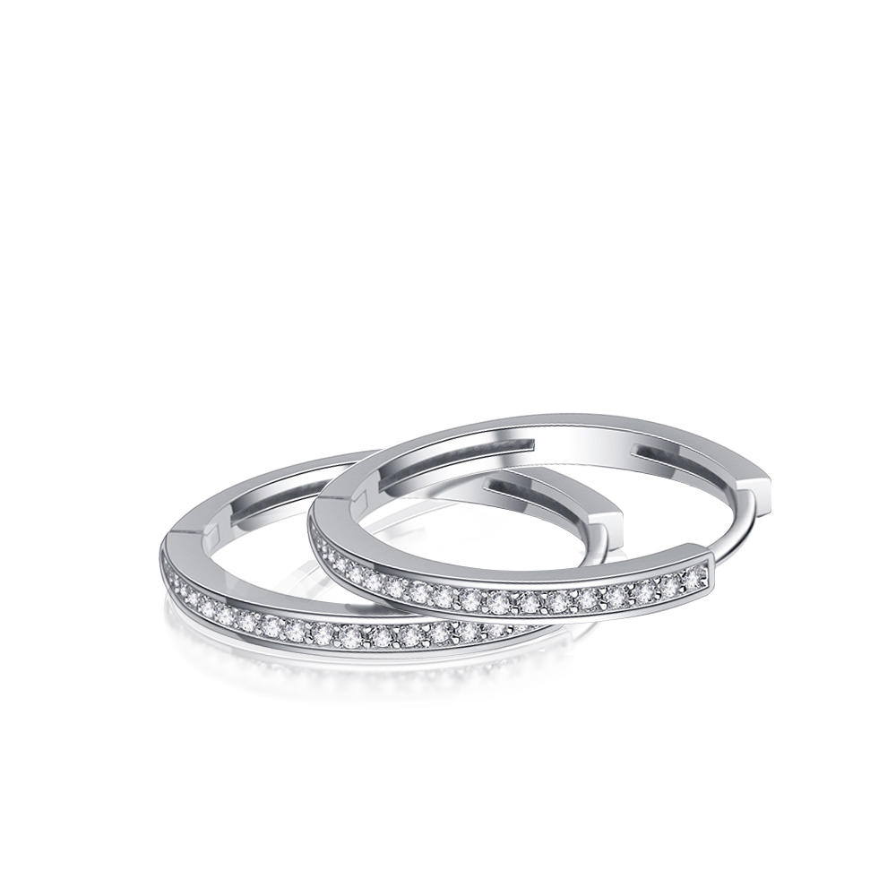 BEYALY High-quality circle diamond earrings for anniversary celebration-2