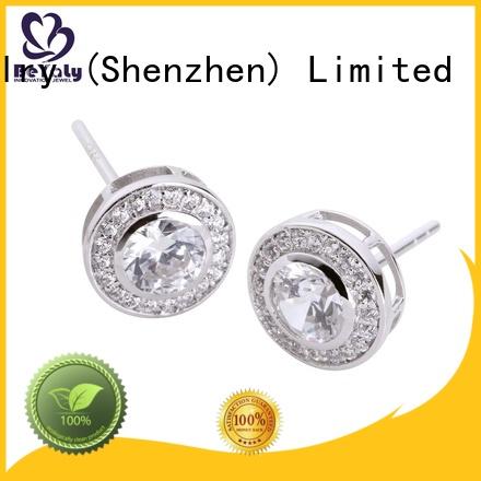 popular silver circle stud earrings promotion for exhibition