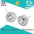 BEYALY stainless pearl stud earrings with small diamond for anniversary celebration