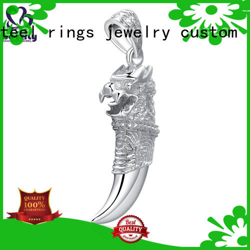 custom silver clover pendant men design